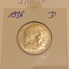 2 Reichsmark 1936 D natsisaksa hopeaa - pikkukuva 2