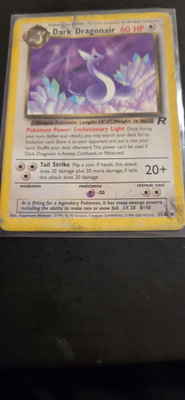 Heikkokuntoinen Pokemon kortti Dark Dragonair #33