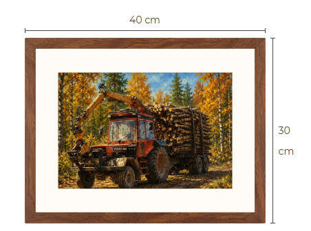 Uusi Volvo BM metsäkone traktori art print 30 cm x 40 cm