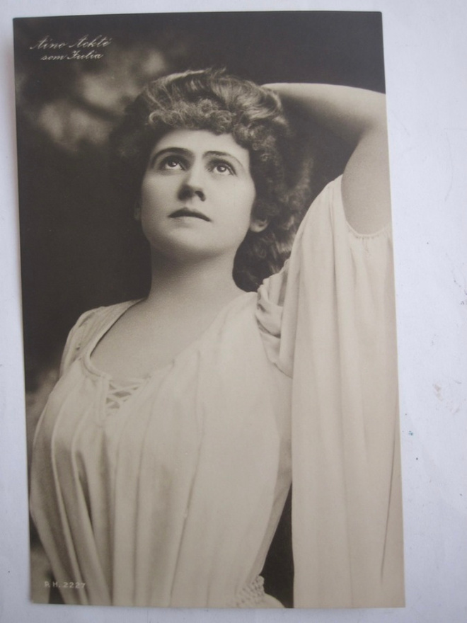 VANHA Postikortti Aino Ackte Oopperalaulaja 1900-l