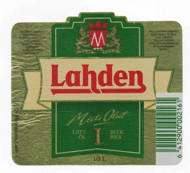 Mallasjuoma Lahden Mieto olut I