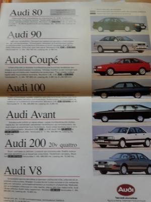 Audi mallisto -esite, 1990