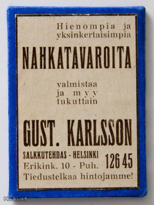 *** Vanha nahkatavaramainos magneettina * 20-luku ***