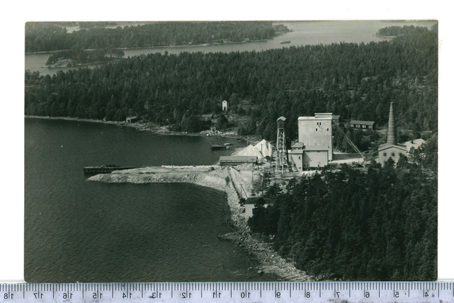 Sipoo ilmakuva Kalkkitehdas 1958 kuva. Jansson