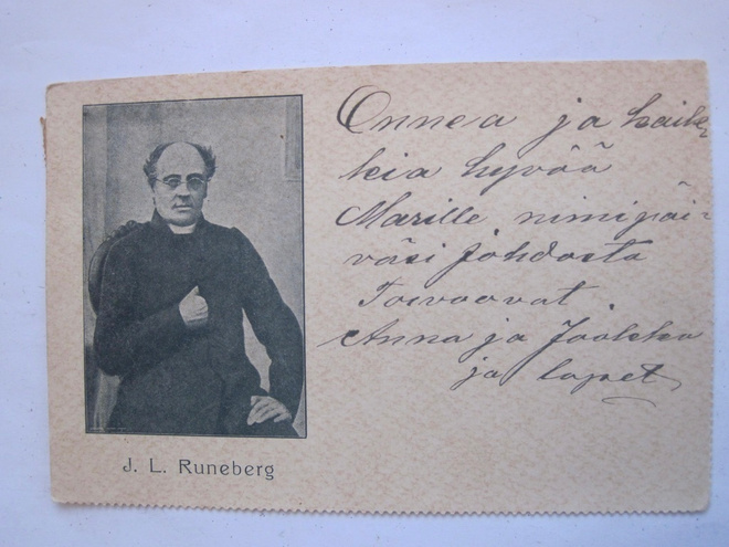 VANHA Postikortti Runeberg 1904 Jaakkima Asema Leima