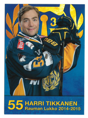 2014-15 Rauman Lukko Postikortti Harri Tikkanen