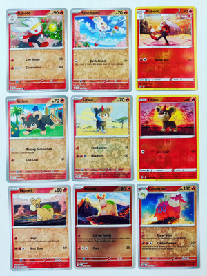 Pokemon Reverse Holo kortteja 9kpl