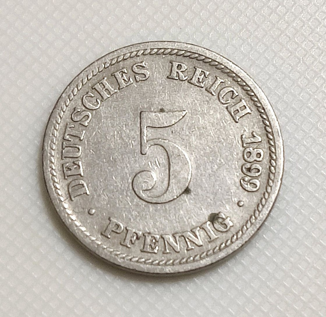 Saksa 5 Pfennig 1899D