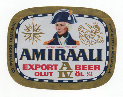 OY Pyynikki Tampere AMIRAALI EXPORT AIV BEER. Etiketti
