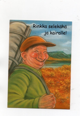 "RINKKA SELEKÄHÄ JA KAIRALLE!" -KORTTI /Papron  (Hörölä)