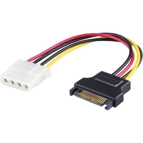 Deltaco SATA kiintolevyn virtasovitin, 4-pin Molex n -SATA u