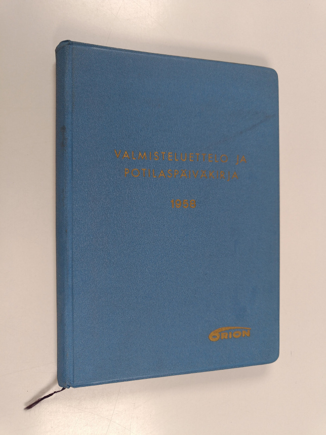 Valmisteluettelo ja potilaspäiväkirja : 1958