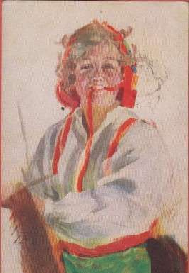 Ingrid Ruin Neito maalaa taulua - kulk v 1918