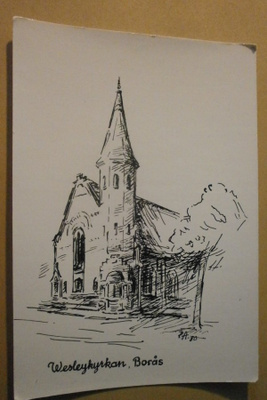 Borås, Wesleykyrkan, piirroskortti (raj. painos 1000 kpl)