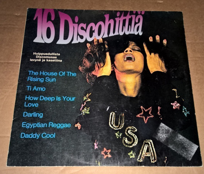 16 DISCOHITTIÄ LP MAXIM 2.9000 1978 VIALLINEN LEVY ETIKETTI