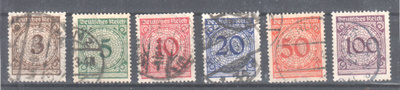 Saksa 1923 Mi 338-343
