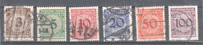 Saksa 1923 Mi 338-343