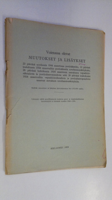 Voimassa olevat muutokset ja lisäykset 22 päivänä syyskuu...