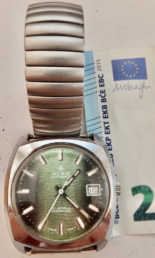 VANHA Kello Olma Automatic Waterprotected 21 kiv Sveitsi