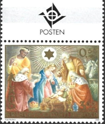 Åland 2000 Kristinusko 3,00 mk välilöpari logo ** LaPe 181