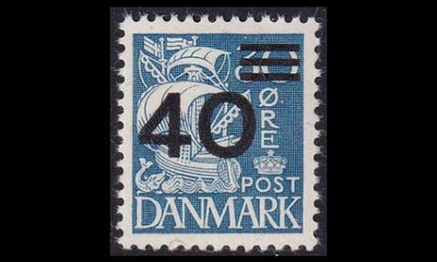 Tanska 257 ** Laiva 40/30 öre päällepainama (1940)