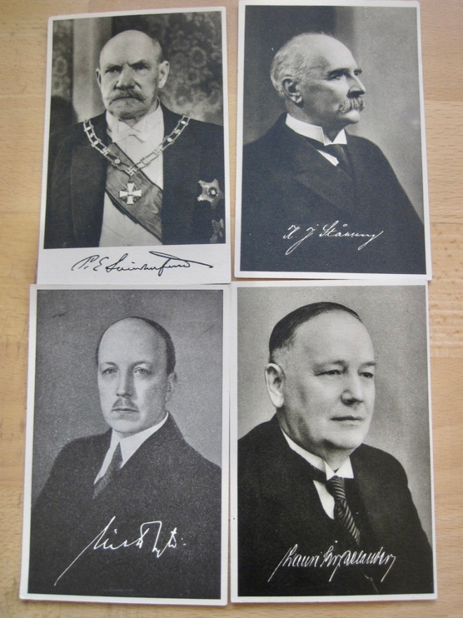 4 VANHAA Postikorttia Suomen Presidentit 1940-l