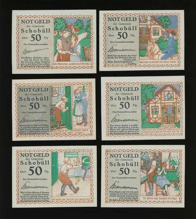 Saksa Notgeld 6 x 50 Pfg, Schobüll