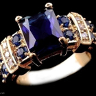 34 .. 10kt Yellow Gold Sapphire Kaunis .. Sormus - pikkukuva 1