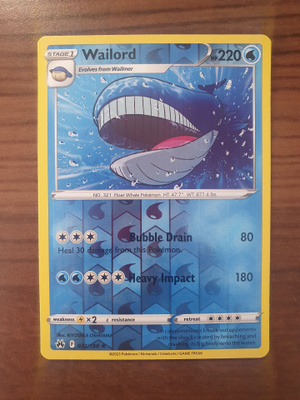 Pokemon Wailord 032/159 Reverse holo rare