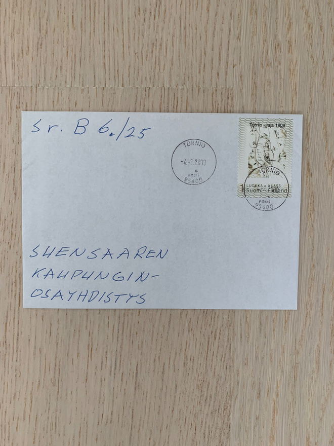 Tornio-raja 1809 juhlakirjekuori
