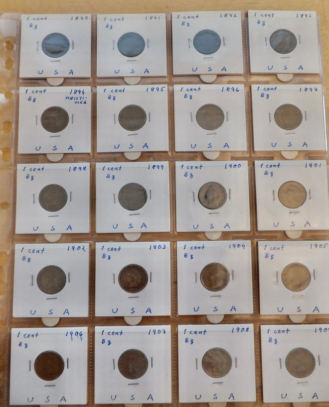 25 Kolikkoa USA 1 c 22 x 1890-1920 + 1941 1944 1950