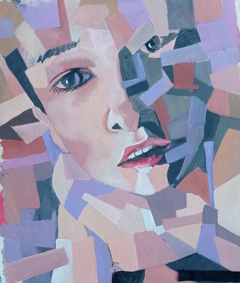 M.V.  (akryylimaalaus kankaalle  55 cm x 45 cm)