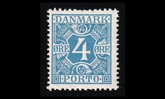 Tanska PORTO_10 * 4 öre tasainen tausta (1921)
