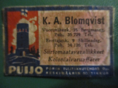 TT ETIKETTI - K.A.BLOMQVIST  ET S-1