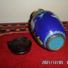 KAUNIS KIINALAINEN CLOISONNE MALJAKKO + JALUSTA - pikkukuva 2