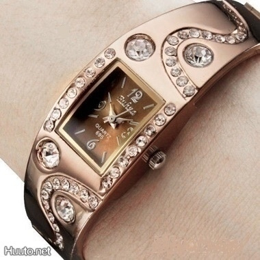 100 .. Kuparin Kiiltävä Kaunis Crystal Dial .. Rannekello