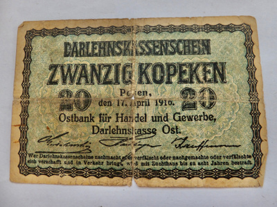 Saska Miehitetty Venäjä Puola Liettua 20 kop 1916 posen