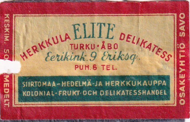 Turku - Åbo , ELITE, Eerikink 9, Osakeyhtiö Savo  , 5/12
