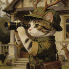 Kissa metsästysasussa - pikkukuva 1