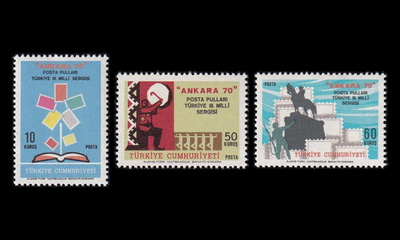 Turkki 2198-200 ** Postimerkkinäyttely ANKARA '70 (1970)