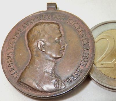 VANHA Mitali Urheudesta Itävalta - Unkari Kaarle I 1916-1918