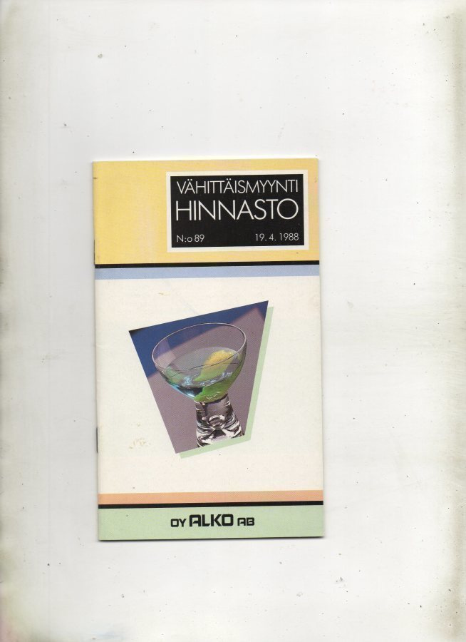 Alko Vähittäismyyntihinnasto n:o 89  19.4.1988