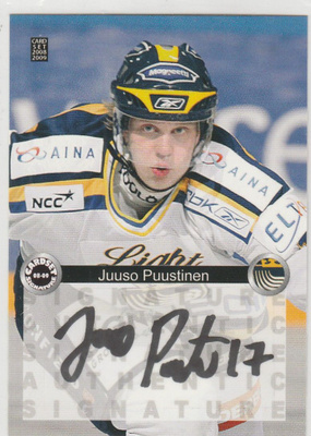 2008/09 Cardset SignatureJuuso Puustinen , K.espoo