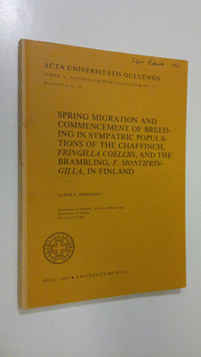 Aarne V. Mikkonen : Spring migration and commencement of ...
