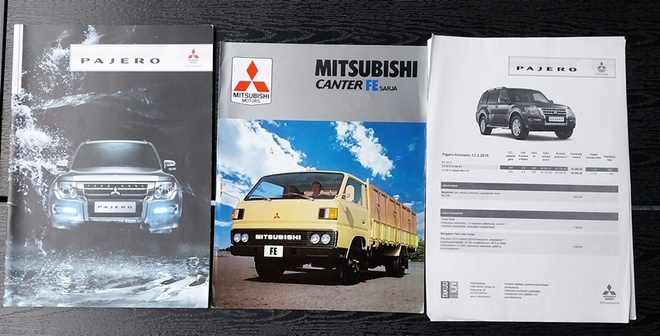 Mitsubishi esitteet Pajero 2014 ja Canter FE sarja