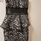 Italialainen musta-valkoinen Peplum Mekko - koko XS / S - pikkukuva 5