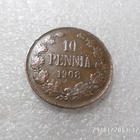 10  penniä  1908  kulkenut   Siisti raha, - pikkukuva 1