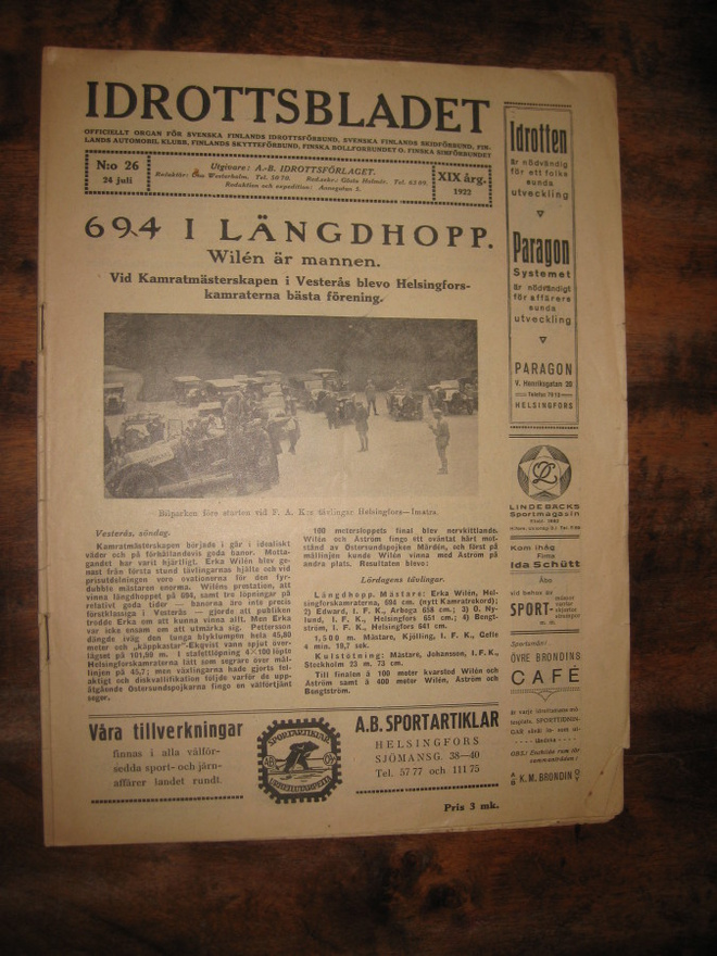 Idrottsbladet   2 kpl  1920-luku