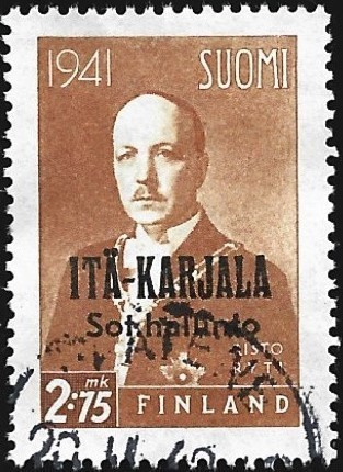 1941 Itä-Karjala Ryti 2,75 mk Normaali R leimattu LaPe 25 I