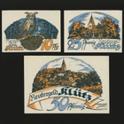 Saksa Notgeld 10, 25, 50 Pfg, Klütz 1922 - pikkukuva 1